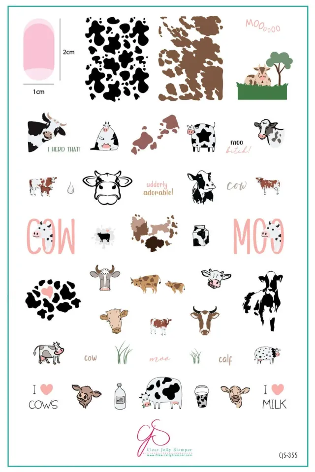 Clear Jelly Stamper CjS-355 Udderly Adorable ko stamping plade