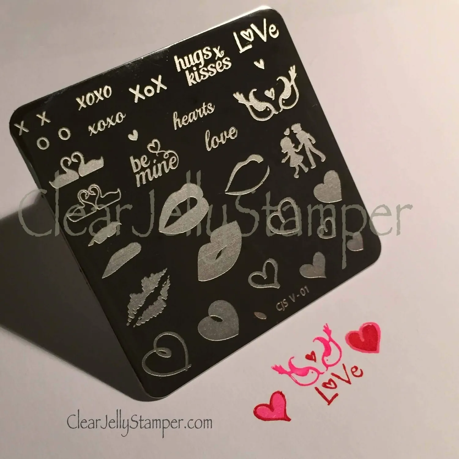 Clear Jelly Stamper CjSV-01 Luscious Lips negleplade 6x6 kærlighed