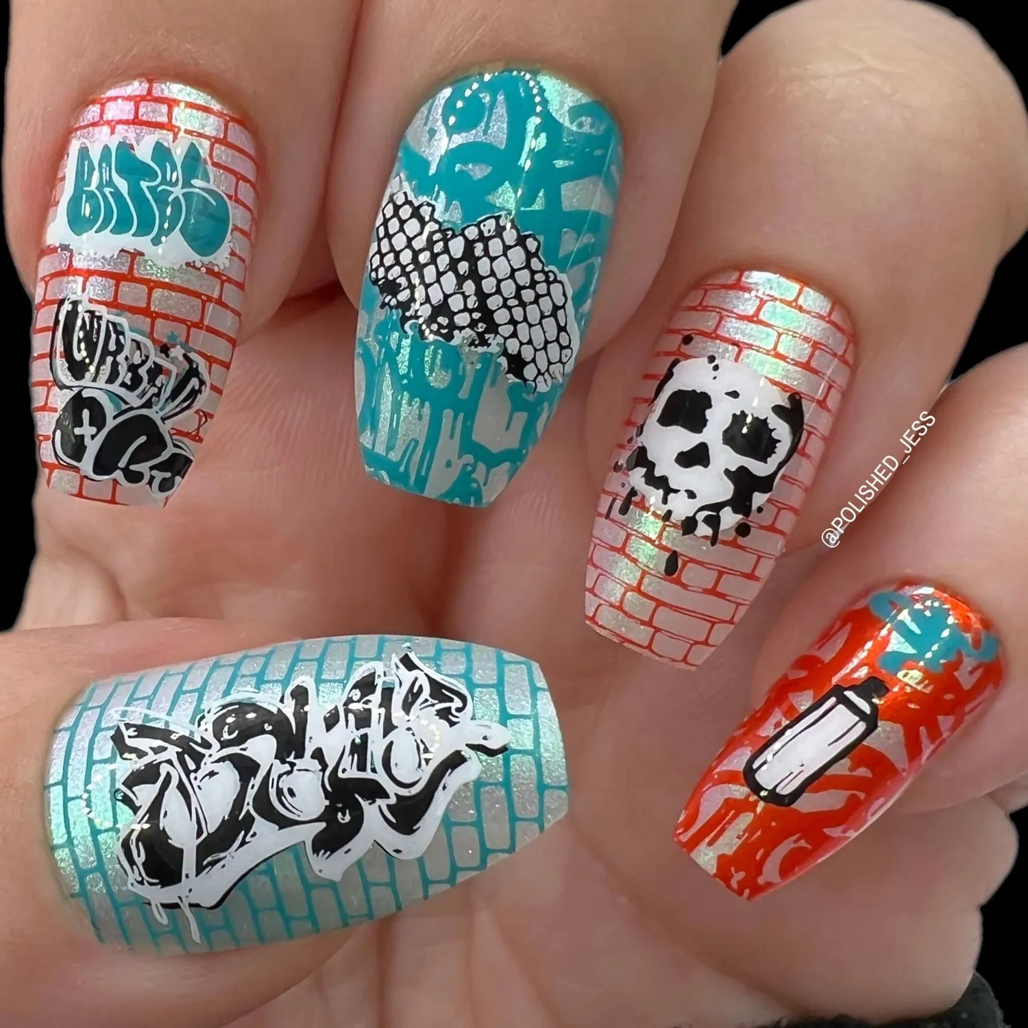 Clear Jelly Stamper CjS-244 Graffiti stamping plade skull