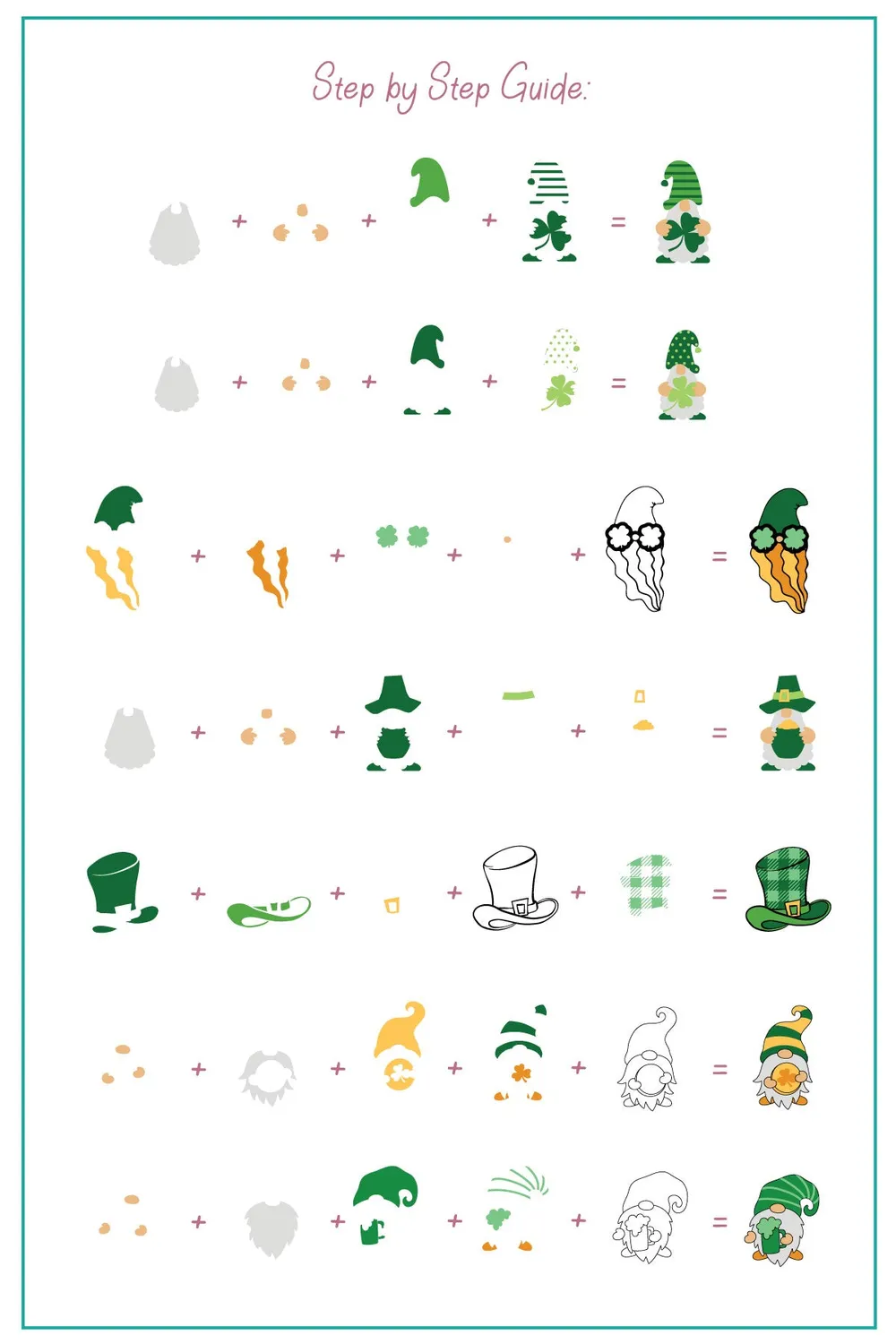 Clear Jelly Stamper CjSH-103 Shamrocks stampingplade St. Patrick