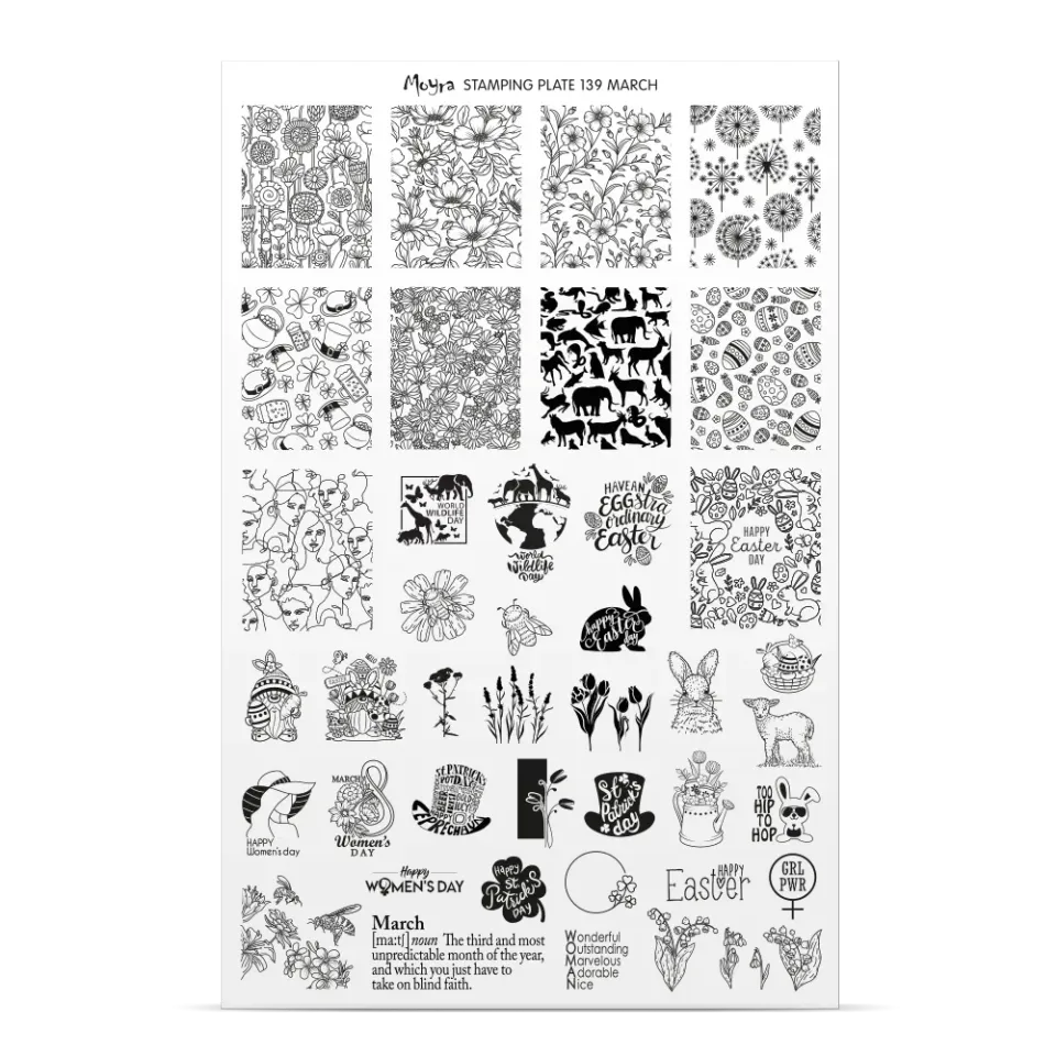 Moyra Try-on Plate Sheet stamping prøveark No.139