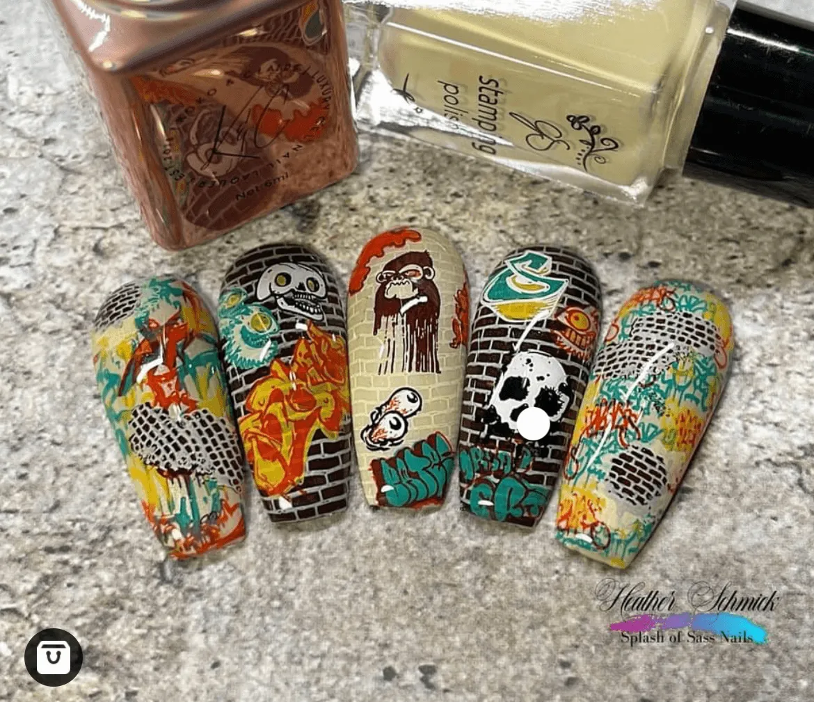 Clear Jelly Stamper CjS-244 Graffiti stamping plade skull