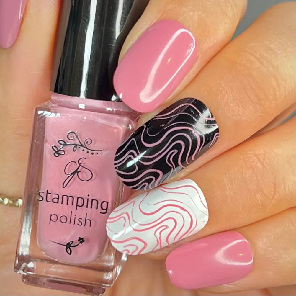 Clear Jelly Stamper 163 Blushing Beauty stamping lak 5 ml mørk pink