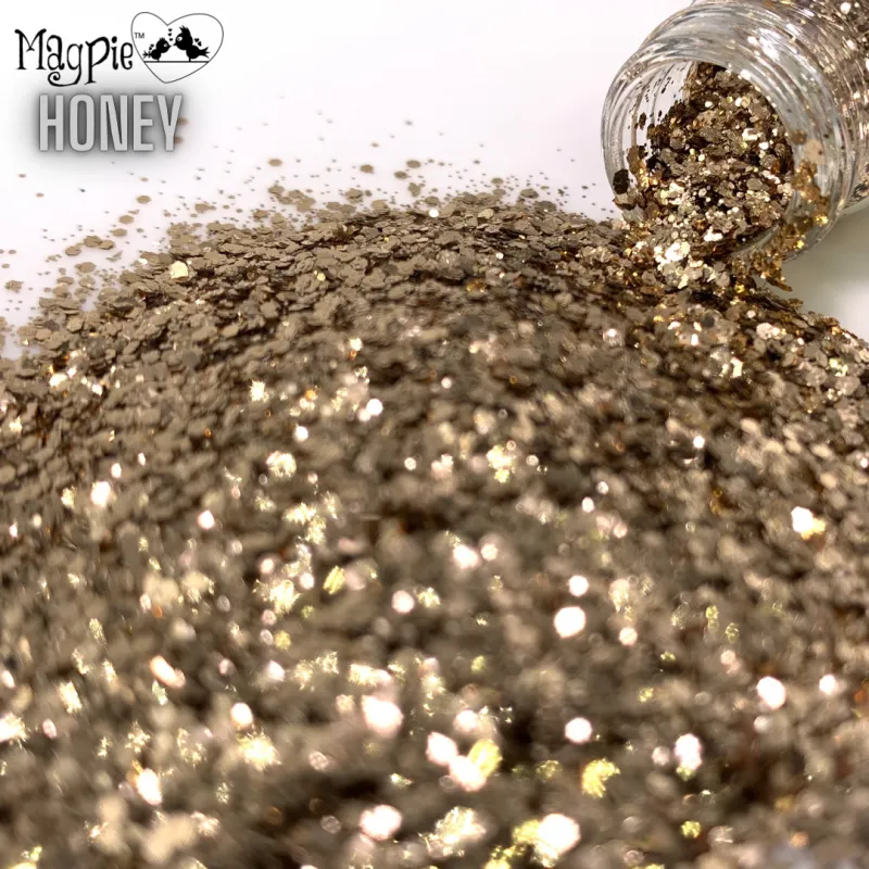 Indigo Nails Honey glitter til negle – varm glød