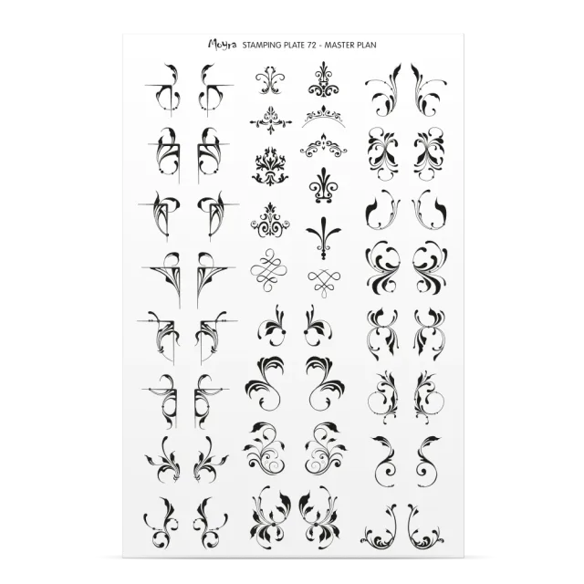 Moyra Try-on plate sheet No. 72 stamping prøveark transparent