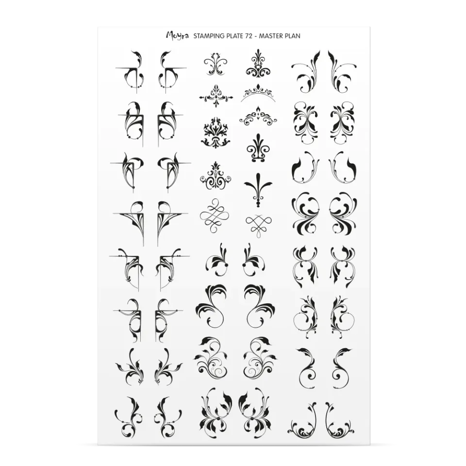 Moyra Try-on plate sheet No. 72 stamping prøveark transparent