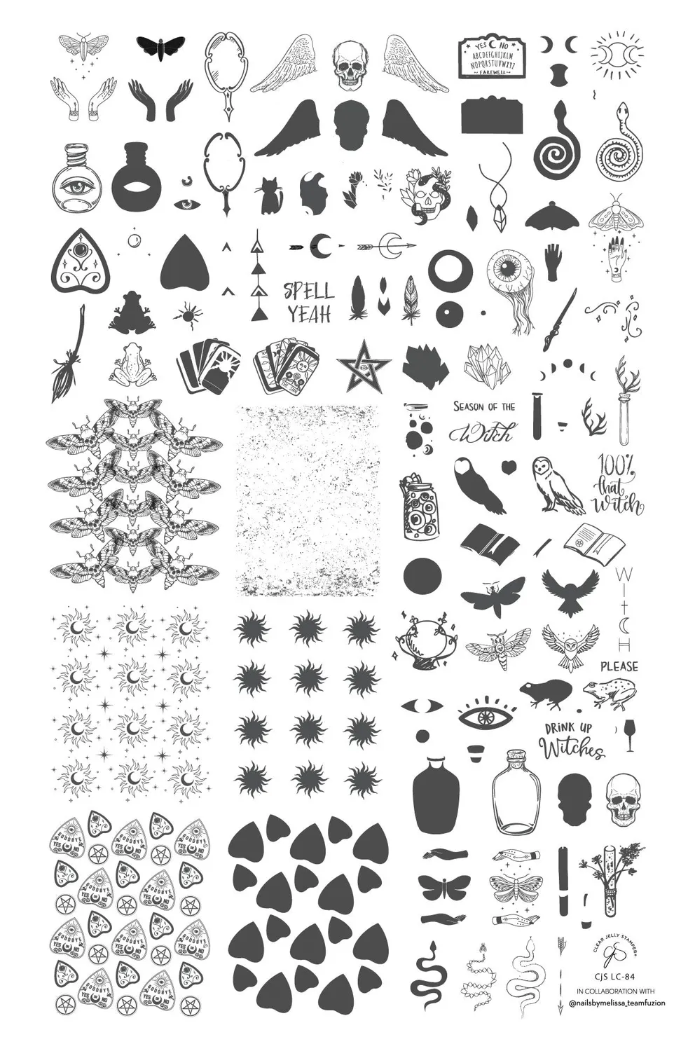 Clear Jelly Stamper CjSLC-84 Spell Yeah stamping plade heksemotiver