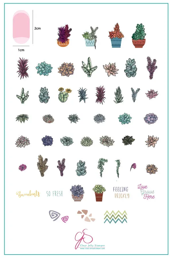 Clear Jelly Stamper CjS-123 Succulent stempelplade kaktus