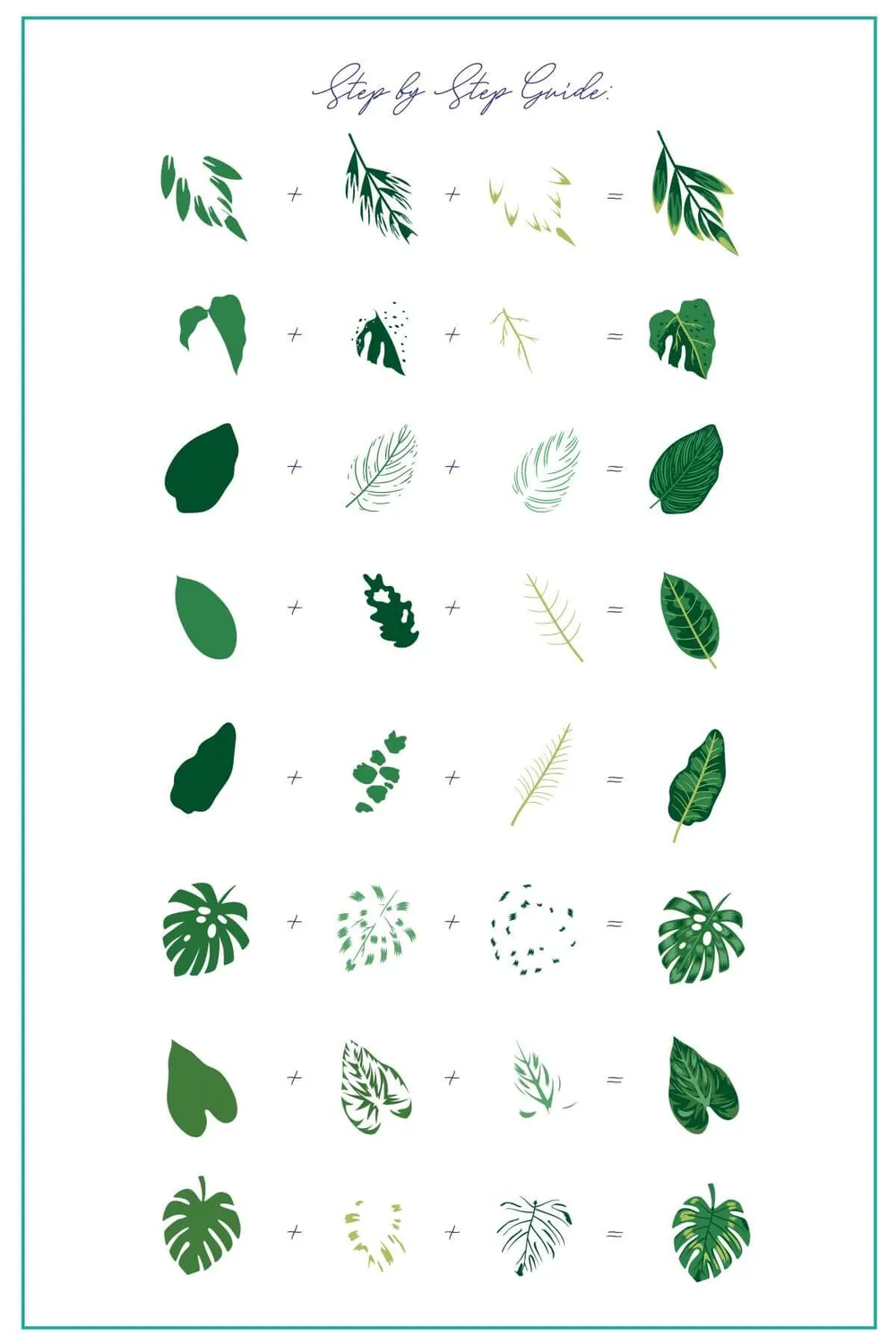 Clear Jelly Stamper CjS-358 Tropical Leaves stamping plade
