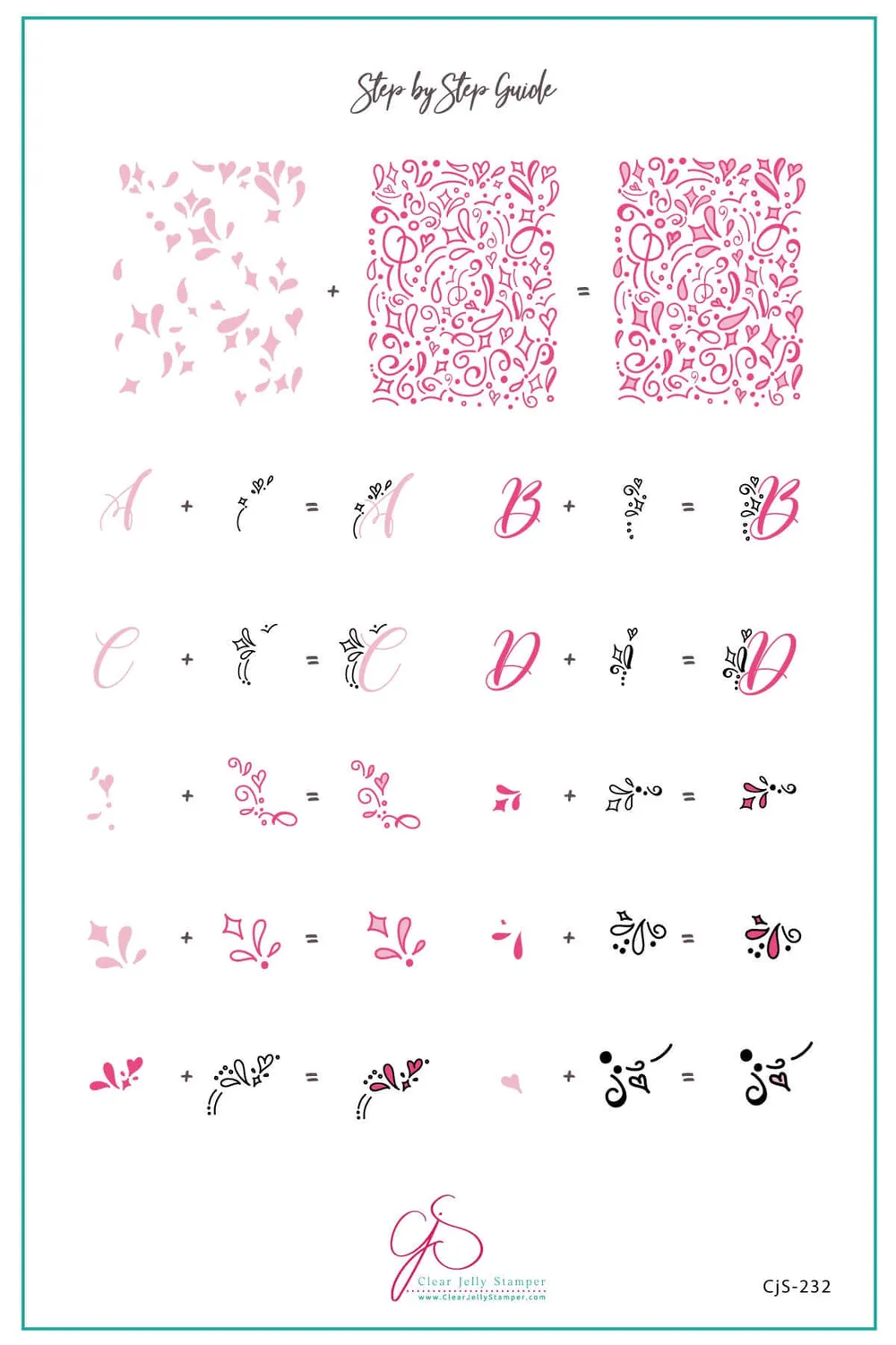 Clear Jelly Stamper CjS-232 Twirly Swirly stampingplade alfabet