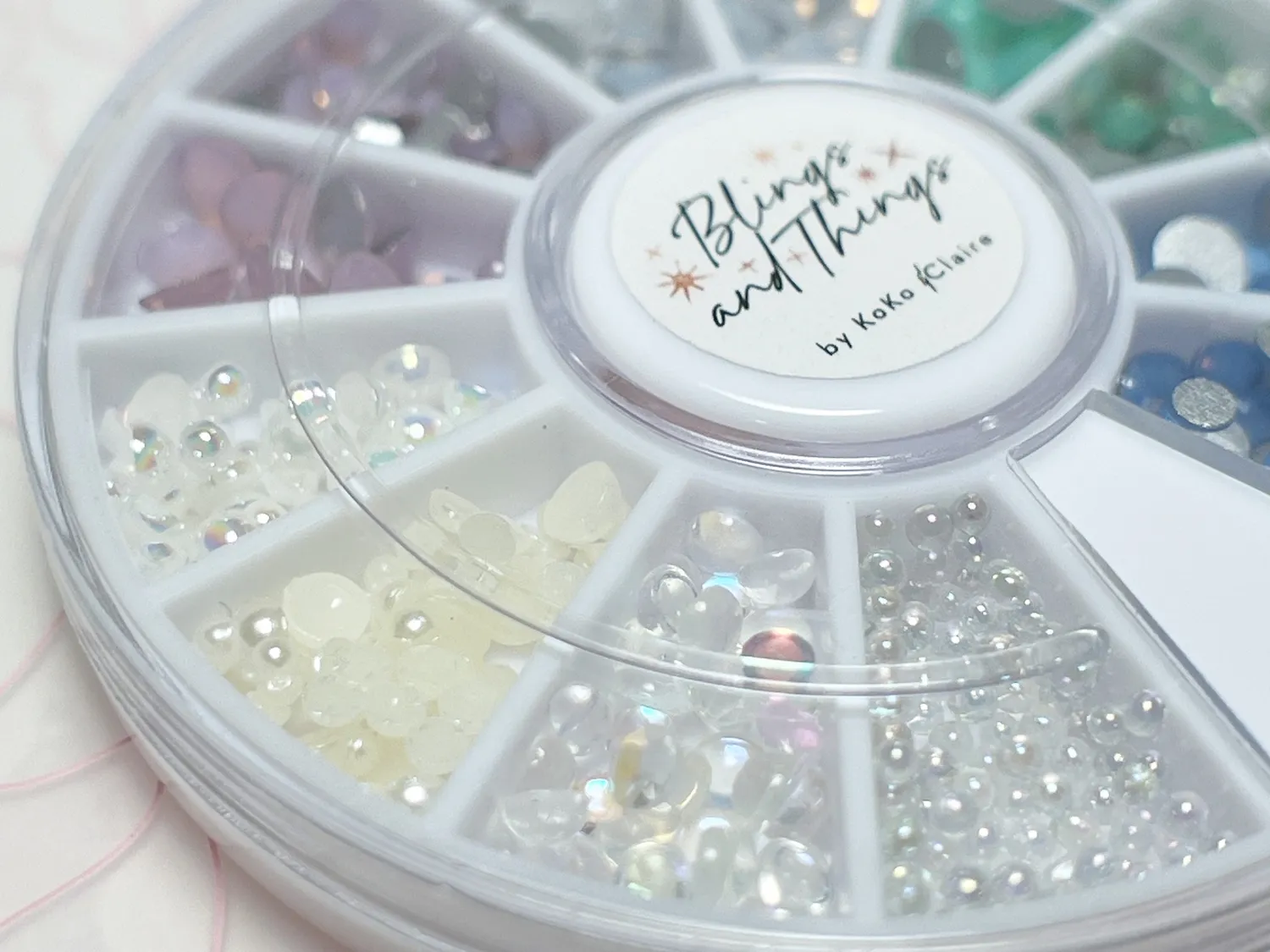 Clear Jelly Stamper KoKo & Claire Crystal Wheels neglepynt pastel