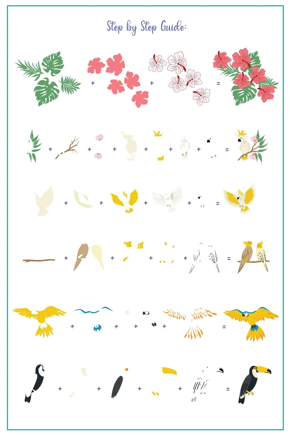 Clear Jelly Stamper CjS-359 Tropical Paradise stamping plade tropisk