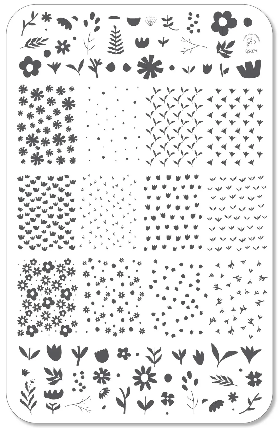 Clear Jelly Stamper CjS-379 Bloom Baby Bloom stamping plade blomster