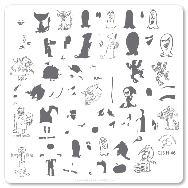 Clear Jelly Stamper Spooky Tunes CjSH-46 stempelplade halloween 8x8