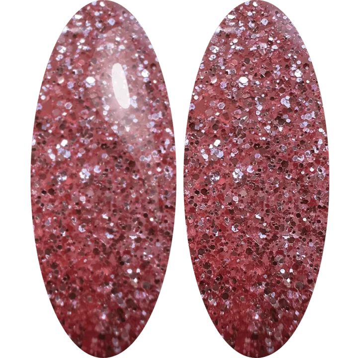 Mline Beauty 125 Rose Twinkle glitter gelé 15 ml dækkende