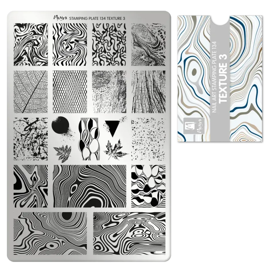 Moyra 134 Texture 3 negle stampingplade stor