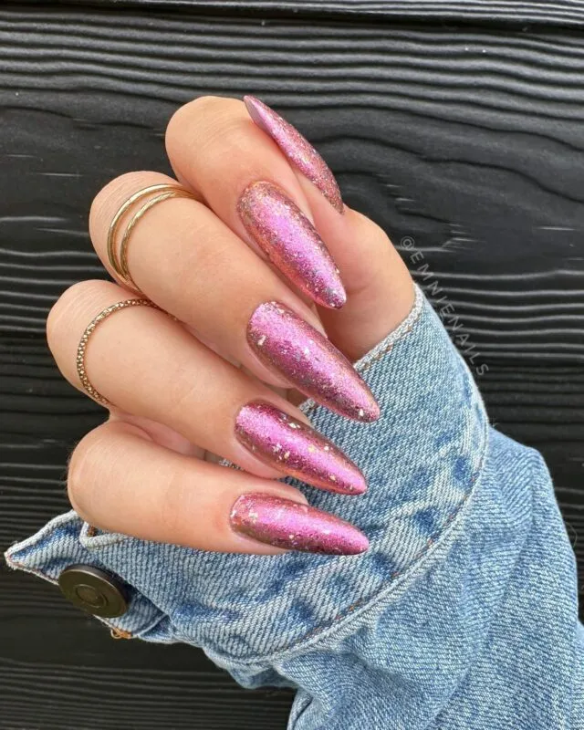 Indigo Nails Beautystones Rudy flakes til negle rød
