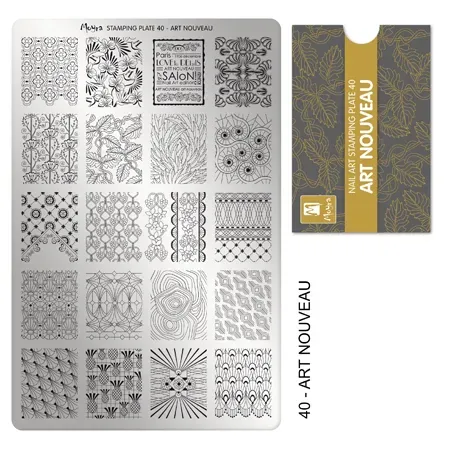 Moyra Stamping 40 Art Nouveau stampingplade stor