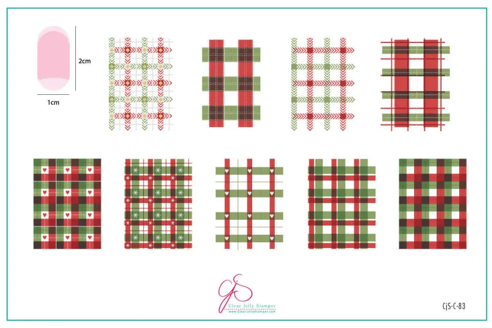 Clear Jelly Stamper Festive Plaid CjSC-83 stamping plade tern