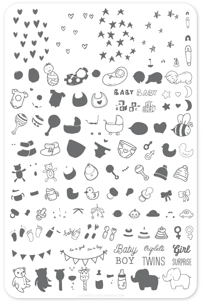 Clear Jelly Stamper Little Blessings CjSLC-29 stamping plade baby