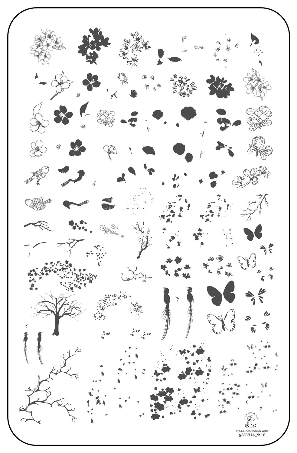 Clear Jelly Stamper CjSLC-69 stampingplade sakura 14,5x9,5cm