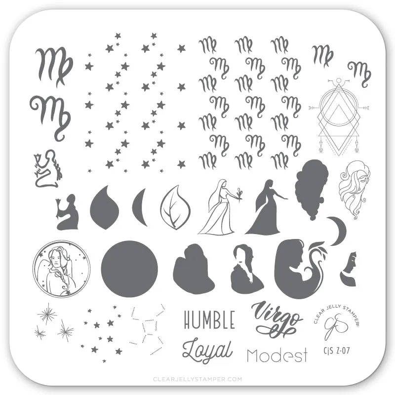 Clear Jelly Stamper Virgo CjSZ-07 stempelplade stjernetegn