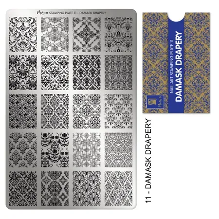 Moyra Stamping Plate 11 Damask Drapery stempelplade stor