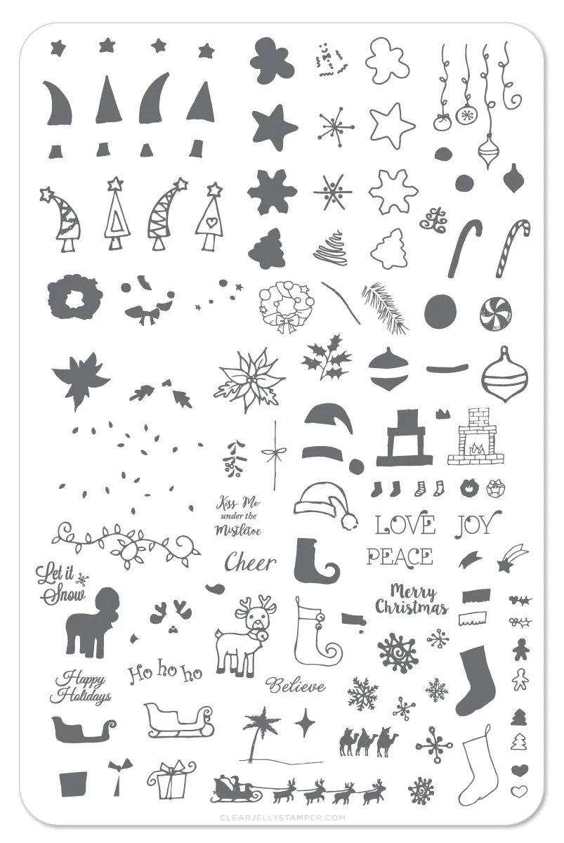 Clear Jelly Stamper Under the Mistletoe CjSC-10 stampingplade jul