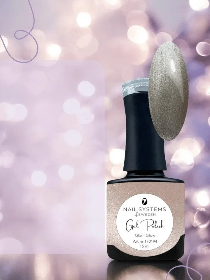 Mline Glam Glow C002 cateye gelpolish grå shimmer