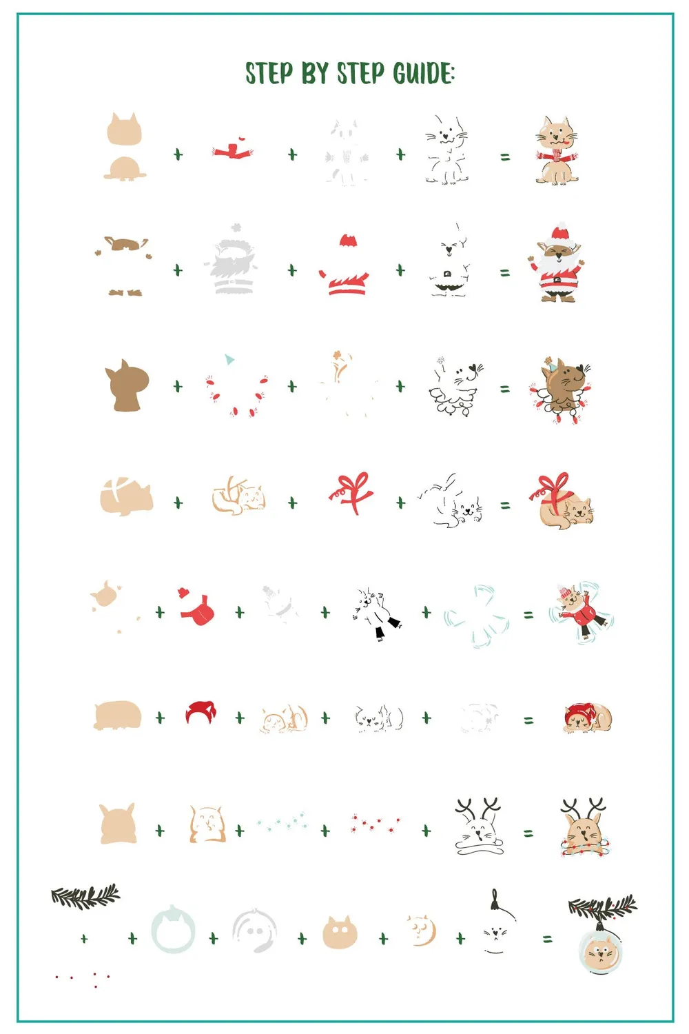 Clear Jelly Stamper Catmas CjSC-67 stamping plade 8x8 cm kattejul