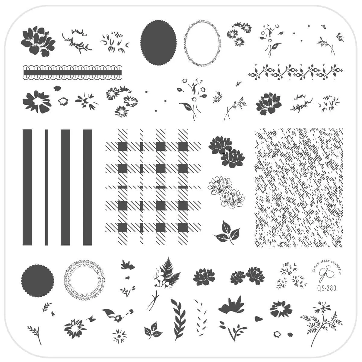 Clear Jelly Stamper Floral Blossom Two CjS-280 stempelplade blomster