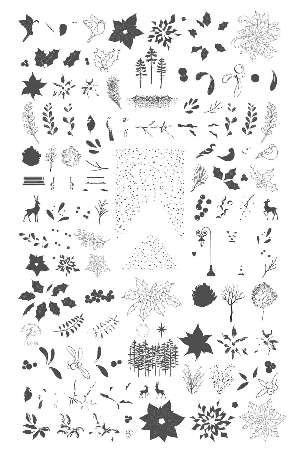 Clear Jelly Stamper CjSC-85 Debbie's Fav's stampingplade vinter