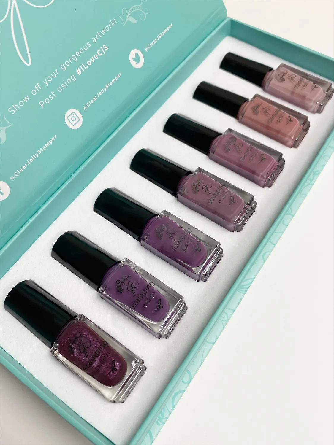 Clear Jelly Stamper Posh Purples stampinglak 7x5ml lilla sæt