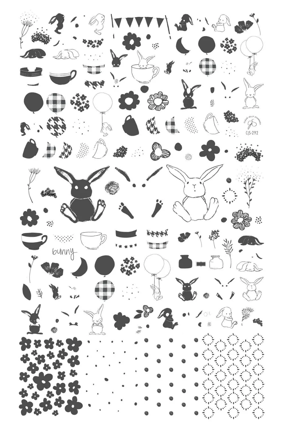 Clear Jelly Stamper CjS-292 Sweet Spring Bunnies stampingplade