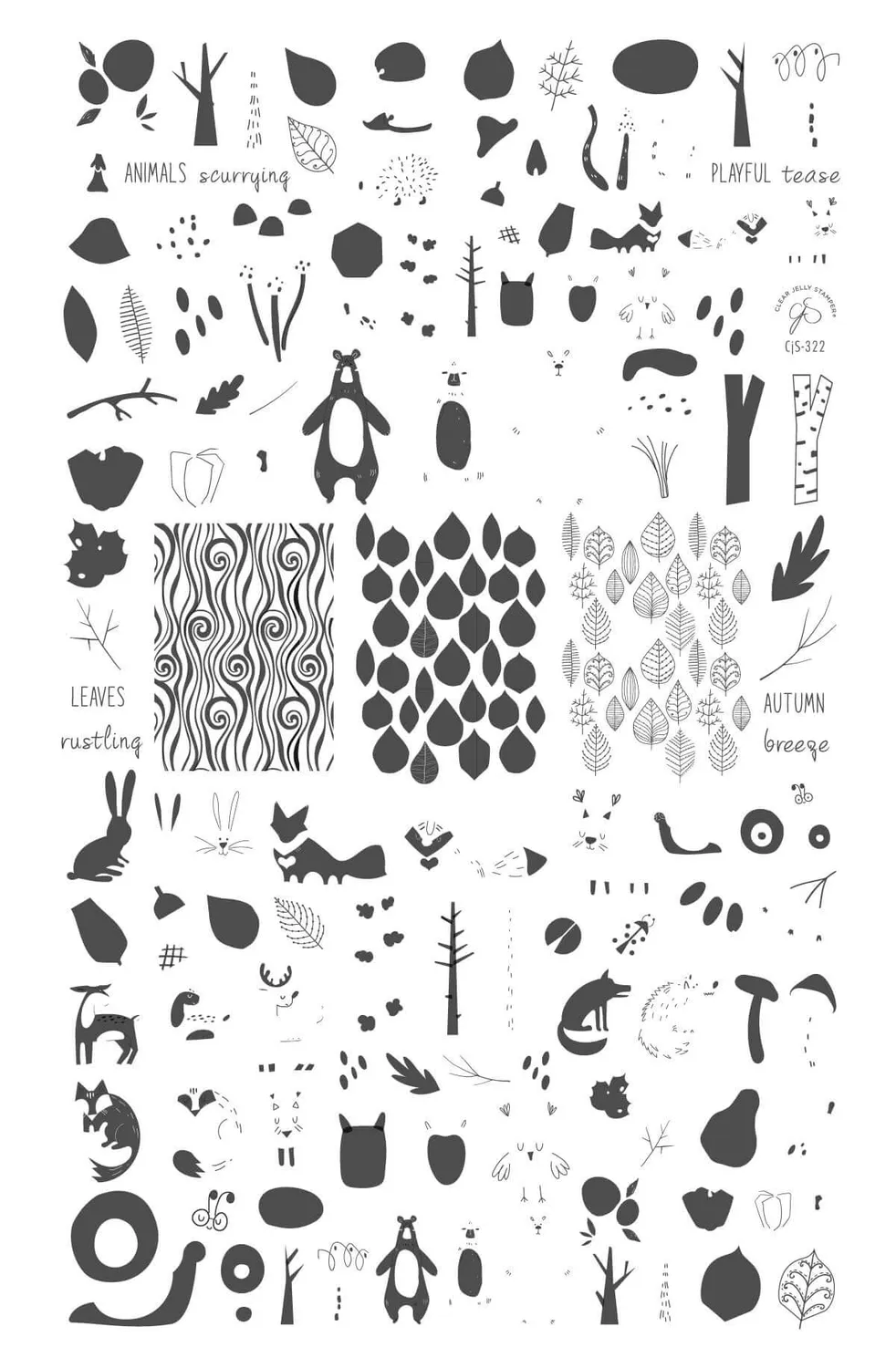 Clear Jelly Stamper Playfully Autumn CjS-322 stempelplade efterår
