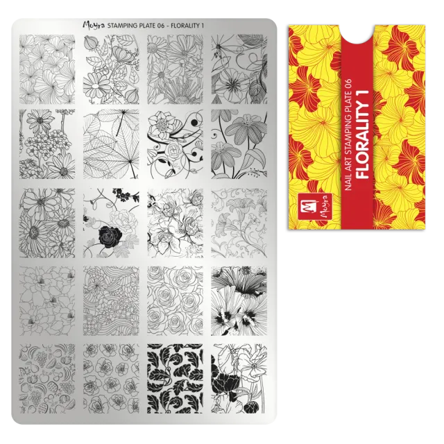 Moyra Stamping Plate 06 stampingplade Florality 1 blomster