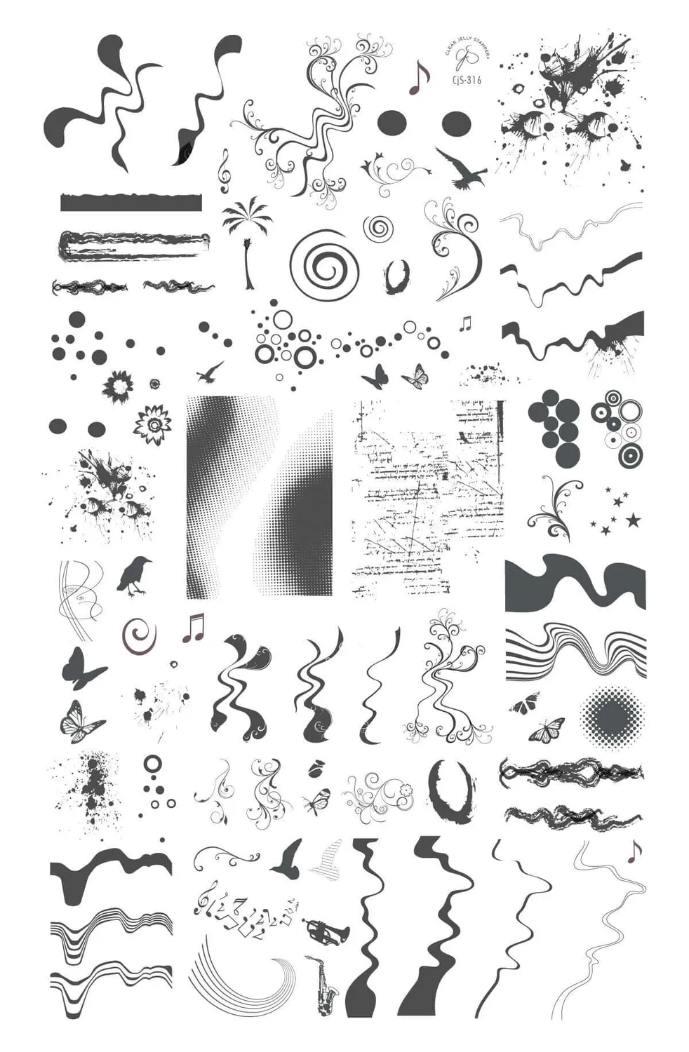 Clear Jelly Stamper Fantasia CjS-316 stamping plade
