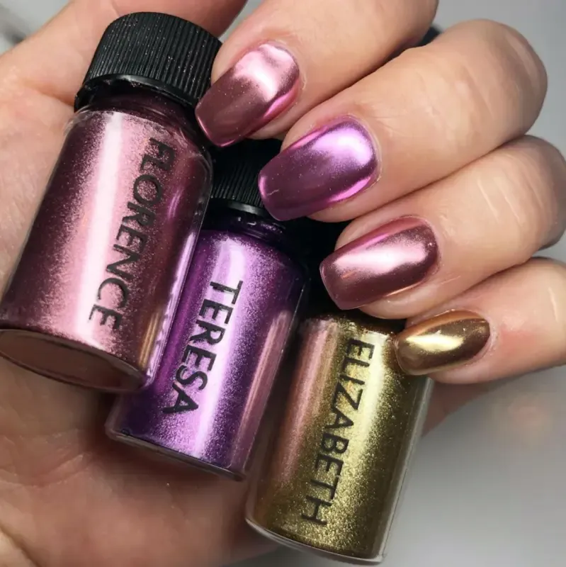 Indigo Nails Florence chrome pulver til negle spejlglans