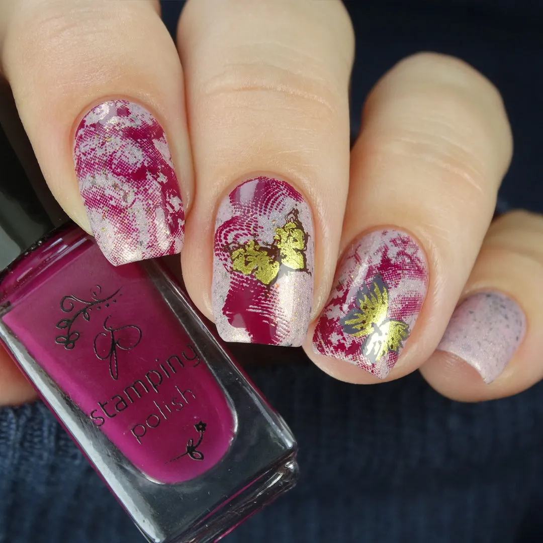 Clear Jelly Stamper Grunge Chic CjS-201 stampingplade blomster