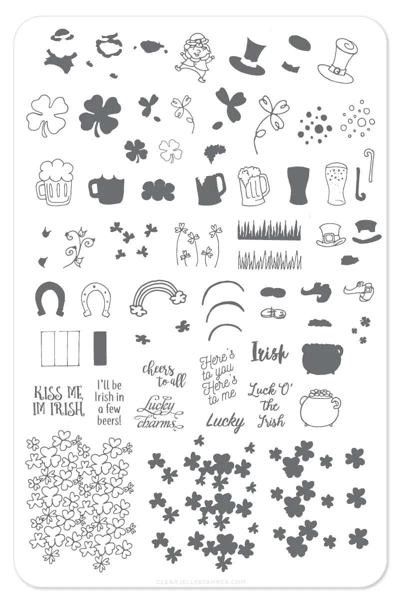 Clear Jelly Stamper CJSH-14 stampingplade Luck of the Irish