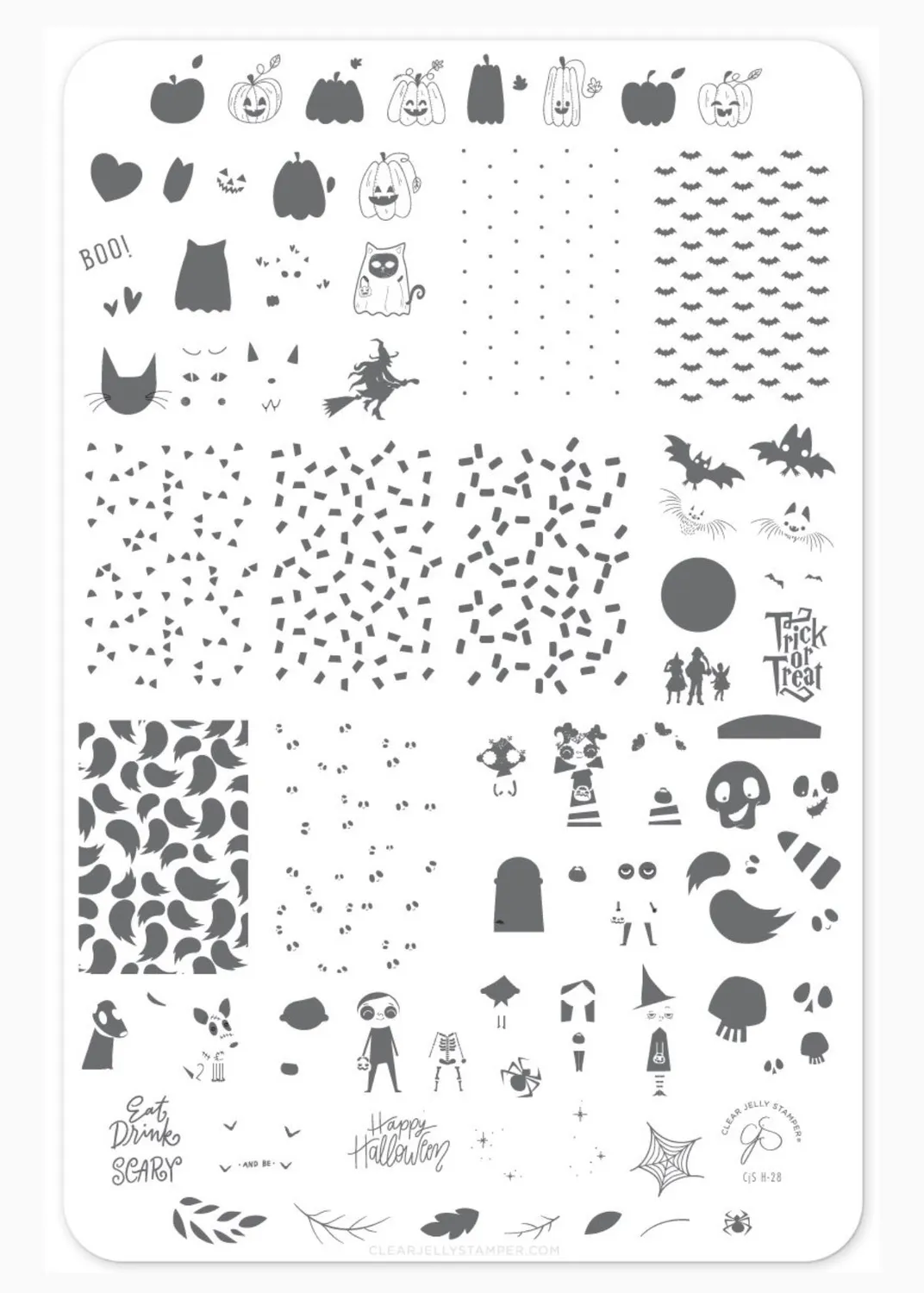 Clear Jelly Stamper Trick or Creeping CjSH-42 stampingplade halloween