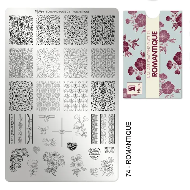 Moyra Stamping Plate 74 Romantique stempelplade