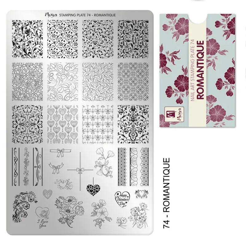 Moyra Stamping Plate 74 Romantique stempelplade