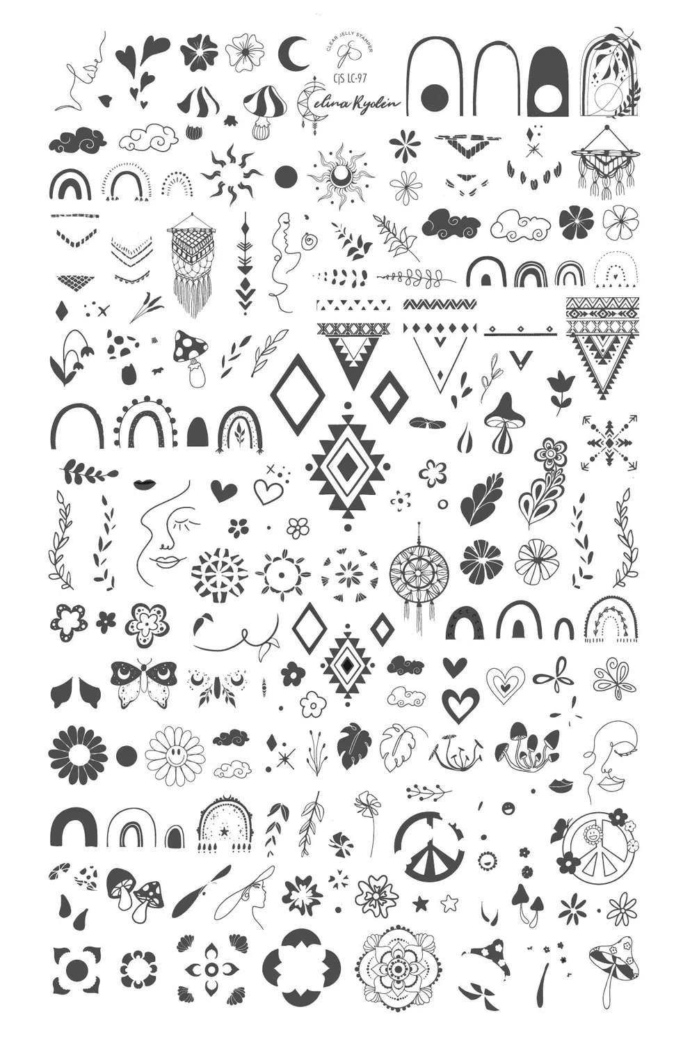Clear Jelly Stamper CjSLC-97 Boho Vibes stempelplade stor boho
