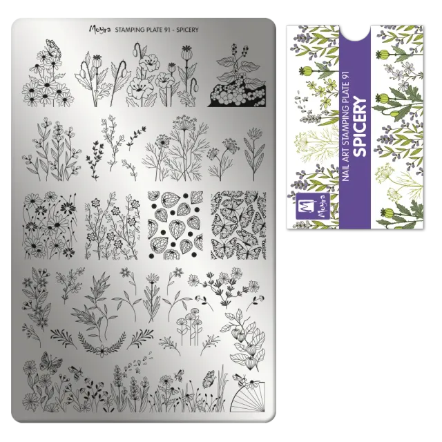 Moyra Stamping 91 Spicery stampingplade botanisk