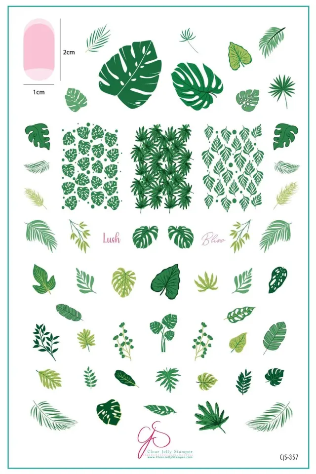 Clear Jelly Stamper Lush Leaves CJS-357 negleplade blade