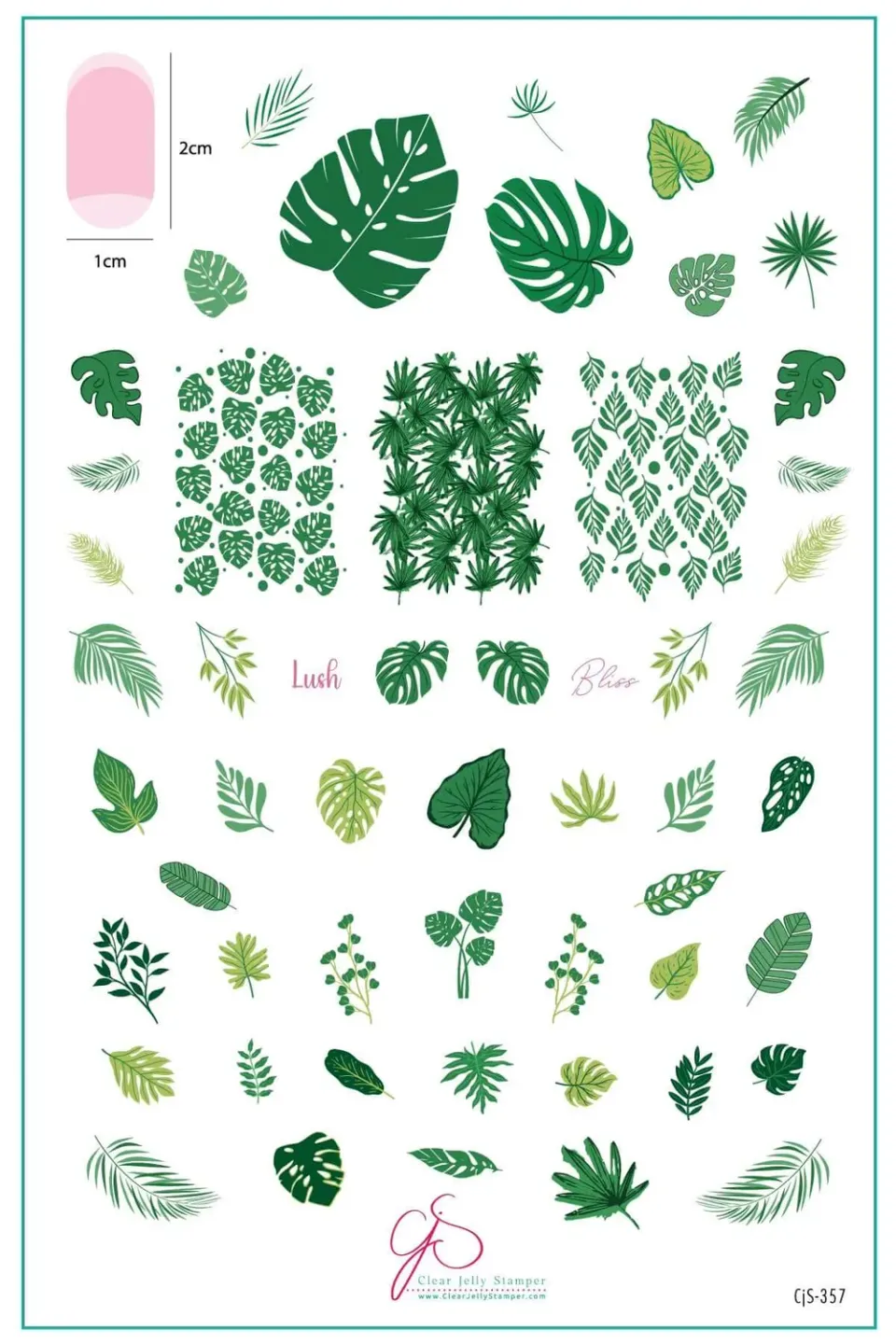 Clear Jelly Stamper Lush Leaves CJS-357 negleplade blade