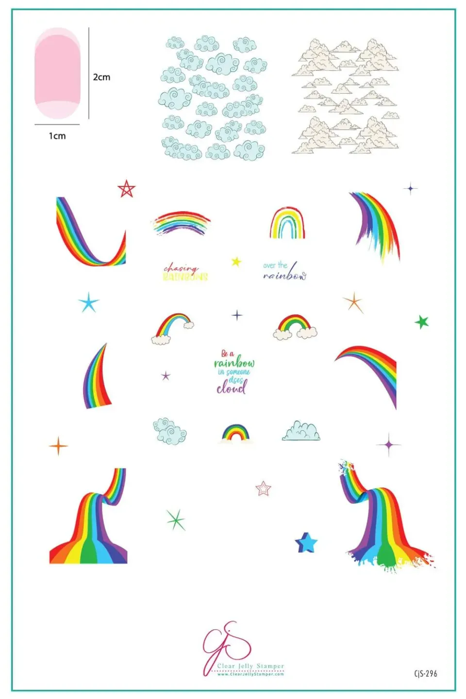 Clear Jelly Stamper Chasing Rainbows CjS-296 stempelplade 14,5x9,5