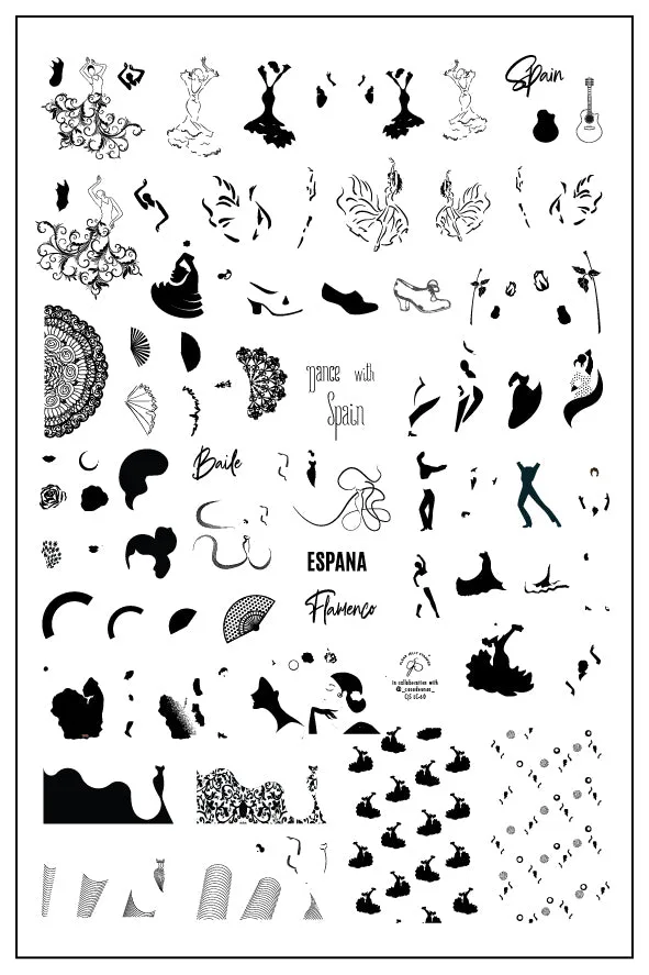Clear Jelly Stamper Dance with Spain CjSLC-60 stamping plade flamenco