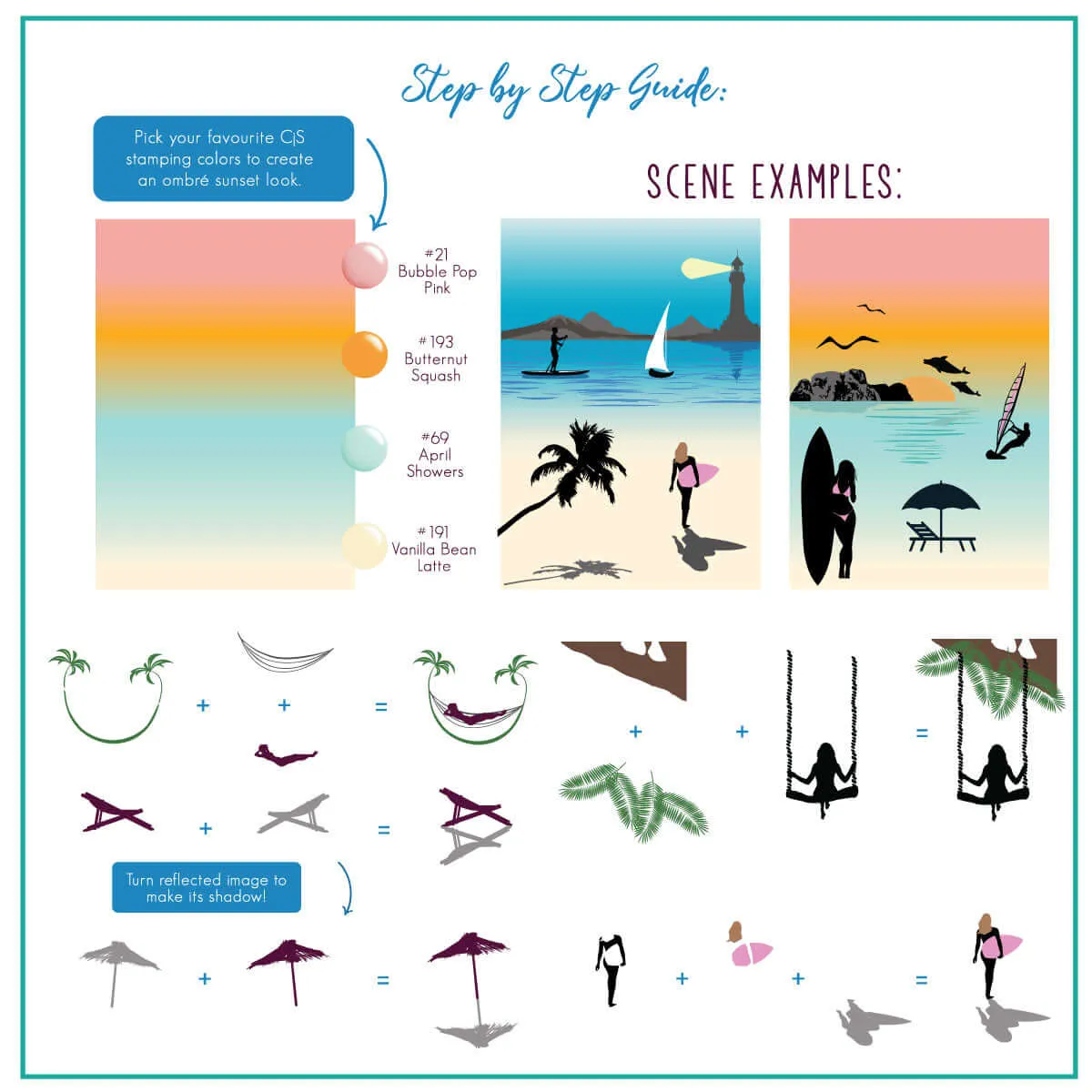 Clear Jelly Stamper CjS-305 Summer Silhouettes stampingplade sommer